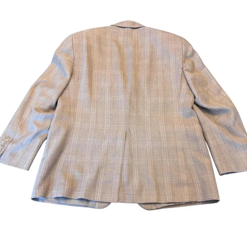 Lauren‎ Ralph Lauren | Made in Canada | Mens 40S | Silk Wool Blazer | Glen Plaid